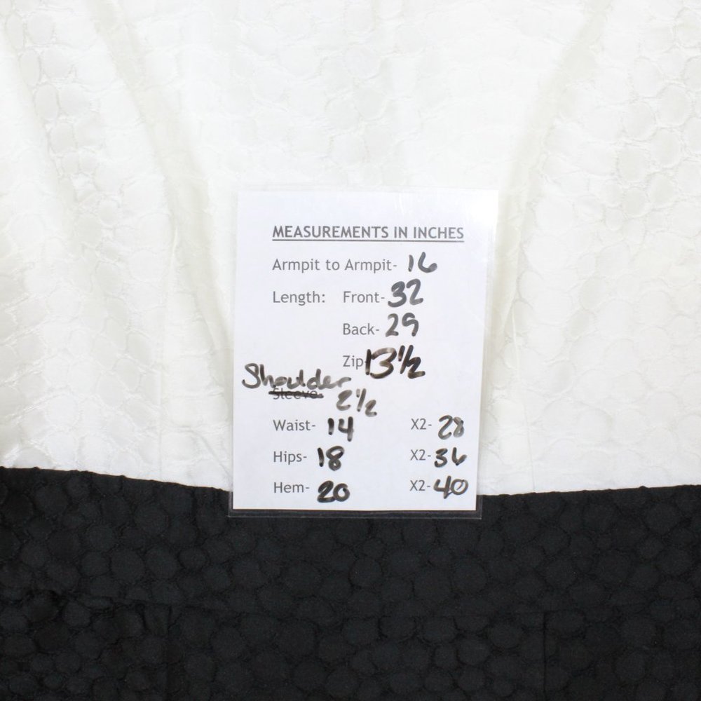 NWT! Ivy + Blue Maggy Boutique Black White Back Zip Textured Combo Dress Size 4P - Picture 12 of 12